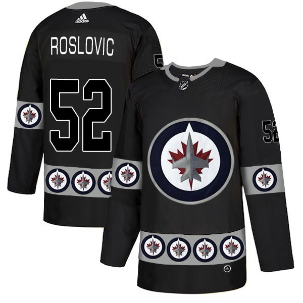 Men Winnipeg Jets #52 Roslovic Black Adidas Fashion NHL Jersey